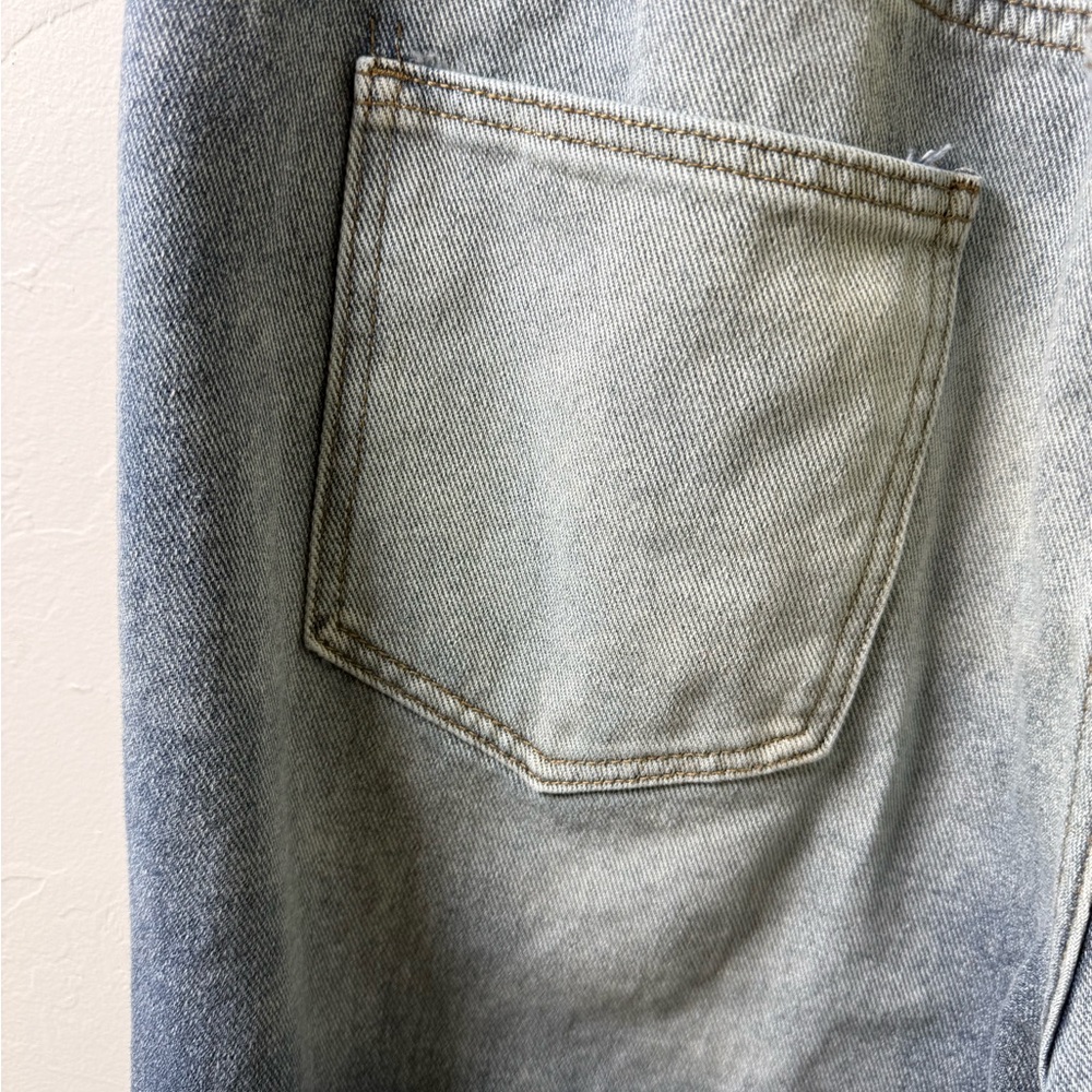 High Rise Blue Jeans with Peace Patch - Picture 4 of 9